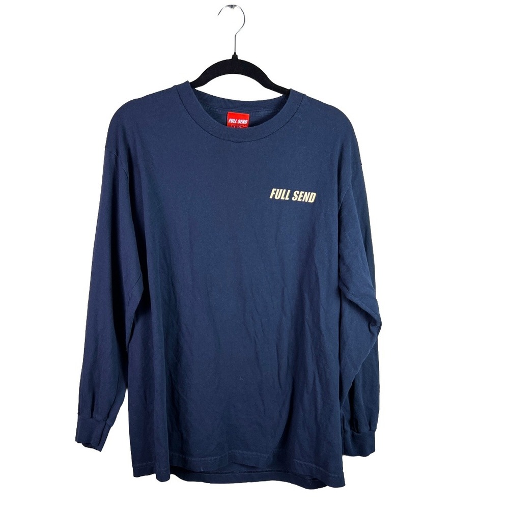 Full Send Long Sleeve Shirt Men's Large Blue Greek Statue Graphic Streetwear